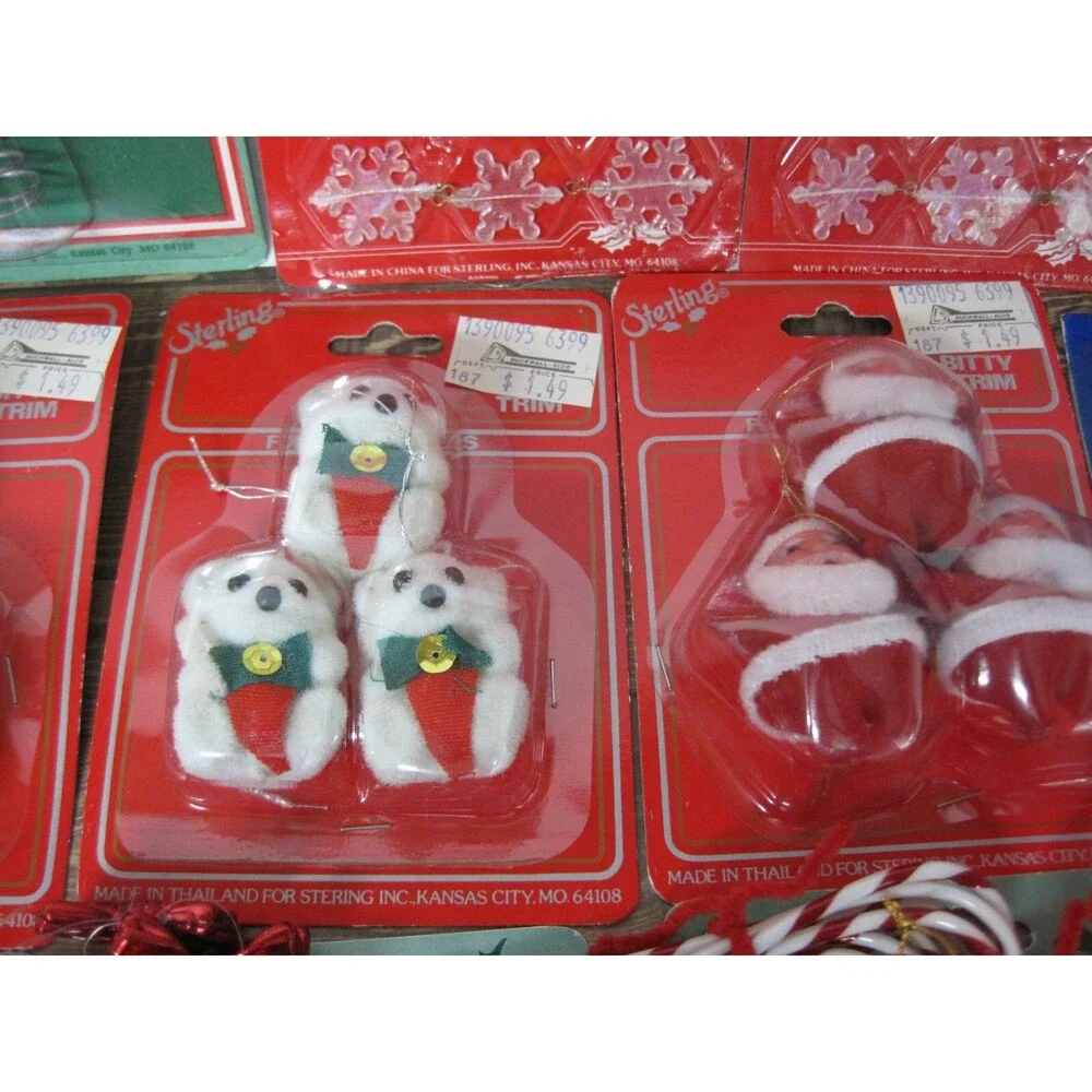 Huge Lot Sterling Itty Bitty Ornaments Tree Toppers Garland Mini Christmas Tree